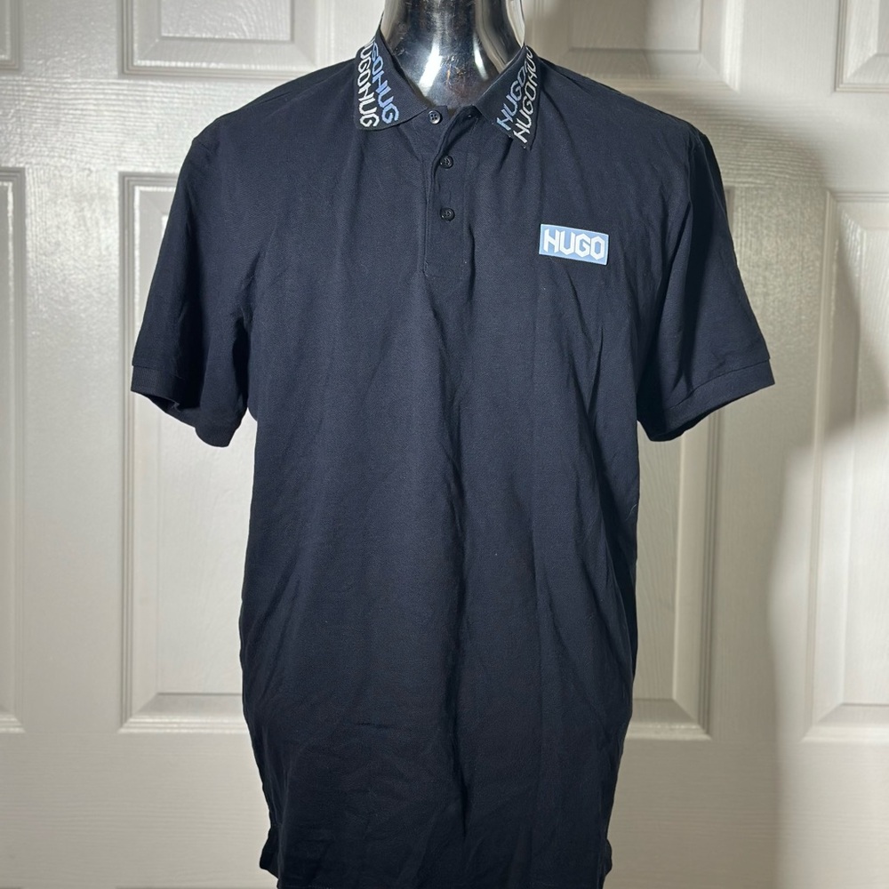 Hugo Boss Black Polo Shirt with Distinctive Collar